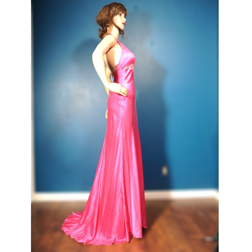 Mori Lee pink & rhinestone gown